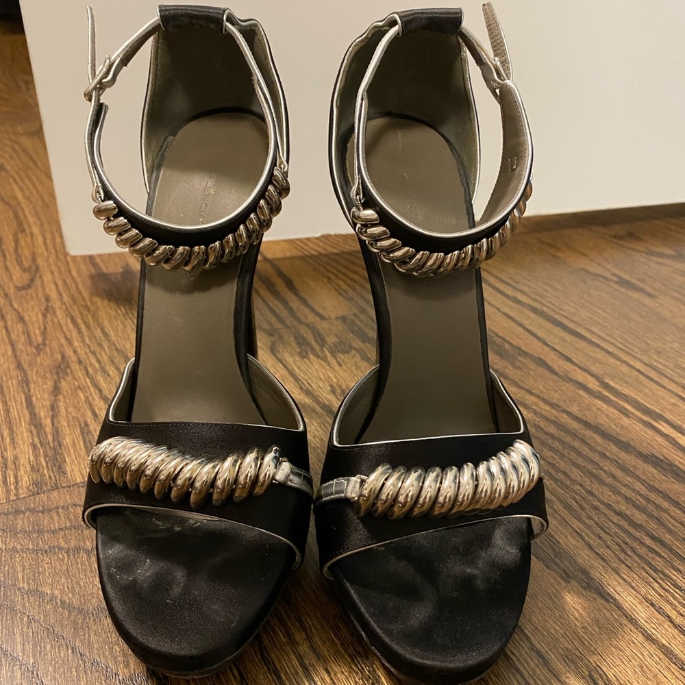 Black Balenciaga heels with ankle strap
